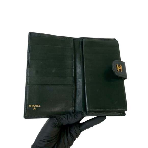 CHANEL Black Caviar Leather Logo Wallet - Picture 7 of 10
